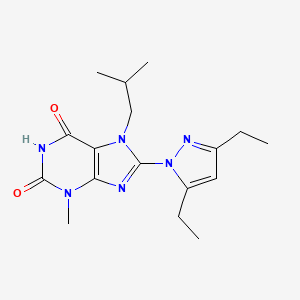 8-(3,5-diethyl-1H-pyrazol-1-yl)-3-methyl-7-(2-methylpropyl)-2,3,6,7-tetrahydro-1H-purine-2,6-dione