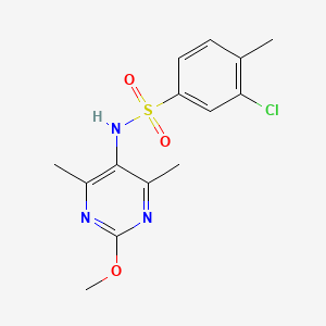 molecular formula C14H16ClN3O3S B2609667 3-chloro-N-(2-methoxy-4,6-dimethylpyrimidin-5-yl)-4-methylbenzenesulfonamide CAS No. 2178771-67-8