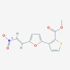 molecular formula C12H9NO5S B2609676 3-{5-[(E)-2-硝基乙烯基]呋喃-2-基}噻吩-2-羧酸甲酯 CAS No. 241488-42-6
