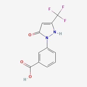 molecular formula C11H7F3N2O3 B2609679 3-(5-Hydroxy-3-trifluoromethyl-pyrazol-1-yl)-benzoic acid CAS No. 400744-33-4