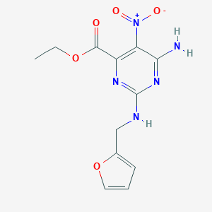 Ethyl 6-amino-2-[(2-furylmethyl)amino]-5-nitro-4-pyrimidinecarboxylate