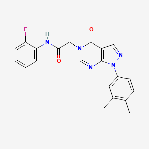 2-(1-(3,4-dimethylphenyl)-4-oxo-1H-pyrazolo[3,4-d]pyrimidin-5(4H)-yl)-N-(2-fluorophenyl)acetamide
