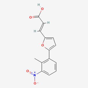 molecular formula C14H11NO5 B2609695 (2E)-3-[5-(2-methyl-3-nitrophenyl)furan-2-yl]prop-2-enoic acid CAS No. 874999-45-8