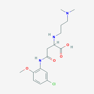molecular formula C16H24ClN3O4 B2609703 4-(5-Chloro-2-methoxyanilino)-2-[3-(dimethylamino)propylamino]-4-oxobutanoic acid CAS No. 1026783-28-7