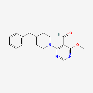 molecular formula C18H21N3O2 B2609706 4-(4-苄基哌啶-1-基)-6-甲氧基嘧啶-5-甲醛 CAS No. 861207-96-7