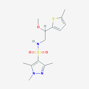 N-(2-methoxy-2-(5-methylthiophen-2-yl)ethyl)-1,3,5-trimethyl-1H-pyrazole-4-sulfonamide