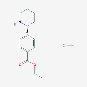 molecular formula C14H20ClNO2 B2609711 Ethyl (R)-4-(piperidin-2-yl)benzoate hydrochloride CAS No. 2307737-09-1