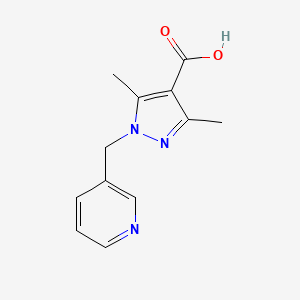 molecular formula C12H13N3O2 B2609713 3,5-Dimethyl-1-(pyridin-3-ylmethyl)-1H-pyrazole-4-carboxylic acid CAS No. 1154898-74-4