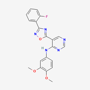 N-(3,4-dimethoxyphenyl)-5-(3-(2-fluorophenyl)-1,2,4-oxadiazol-5-yl)pyrimidin-4-amine
