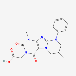 2-(1,7-dimethyl-2,4-dioxo-9-phenyl-7,8-dihydro-6H-purino[7,8-a]pyrimidin-3-yl)acetic acid