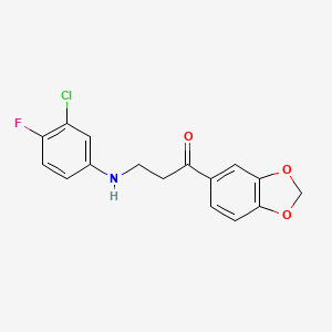 molecular formula C16H13ClFNO3 B2609718 1-(1,3-Benzodioxol-5-yl)-3-(3-chloro-4-fluoroanilino)-1-propanone CAS No. 883794-86-3