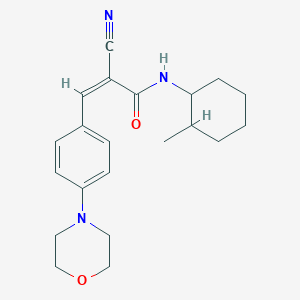 molecular formula C21H27N3O2 B2609721 (Z)-2-Cyano-N-(2-methylcyclohexyl)-3-(4-morpholin-4-ylphenyl)prop-2-enamide CAS No. 1013228-21-1