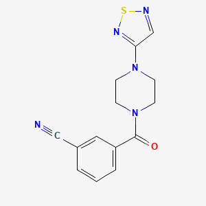 molecular formula C14H13N5OS B2609723 3-[4-(1,2,5-Thiadiazol-3-yl)piperazine-1-carbonyl]benzonitrile CAS No. 2097864-46-3