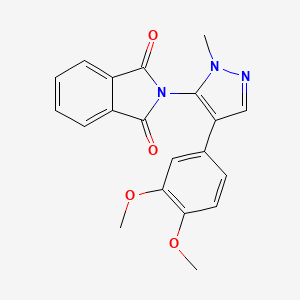 molecular formula C20H17N3O4 B2609725 2-[4-(3,4-dimethoxyphenyl)-1-methyl-1H-pyrazol-5-yl]-1H-isoindole-1,3(2H)-dione CAS No. 956781-66-1
