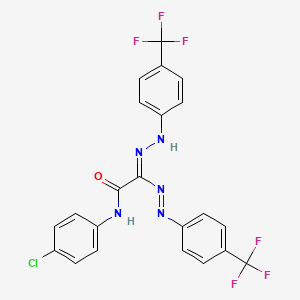 molecular formula C22H14ClF6N5O B2609727 （2Z）-N-(4-氯苯基）-2-[[4-(三氟甲基)苯基]偶氮基]-2-[[4-(三氟甲基)苯基]肼基]-乙酰胺 CAS No. 338420-47-6