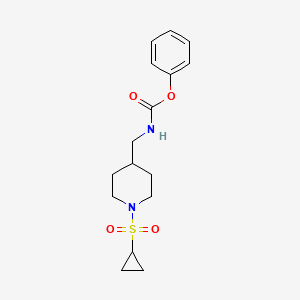 molecular formula C16H22N2O4S B2609728 Phenyl ((1-(cyclopropylsulfonyl)piperidin-4-yl)methyl)carbamate CAS No. 1234933-42-6