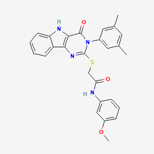 2-[[3-(3,5-dimethylphenyl)-4-oxo-5H-pyrimido[5,4-b]indol-2-yl]sulfanyl]-N-(3-methoxyphenyl)acetamide