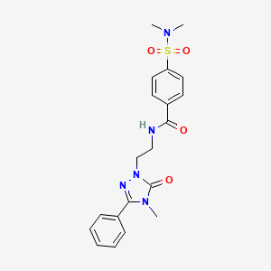 molecular formula C20H23N5O4S B2609732 4-(N,N-dimethylsulfamoyl)-N-(2-(4-methyl-5-oxo-3-phenyl-4,5-dihydro-1H-1,2,4-triazol-1-yl)ethyl)benzamide CAS No. 1203194-71-1