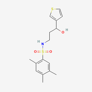 N-(3-hydroxy-3-(thiophen-3-yl)propyl)-2,4,5-trimethylbenzenesulfonamide