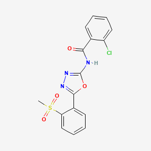 2-chloro-N-[5-(2-methylsulfonylphenyl)-1,3,4-oxadiazol-2-yl]benzamide