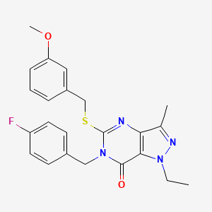 molecular formula C23H23FN4O2S B2609751 1-乙基-6-(4-氟苄基)-5-((3-甲氧基苄基)硫代)-3-甲基-1H-吡唑并[4,3-d]嘧啶-7(6H)-酮 CAS No. 1359312-98-3
