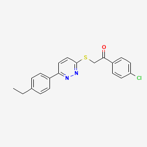 molecular formula C20H17ClN2OS B2609764 1-(4-氯苯基)-2-[6-(4-乙基苯基)嘧啶-3-基]硫代乙酮 CAS No. 896046-09-6