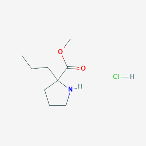 molecular formula C9H18ClNO2 B2609776 Methyl 2-propylprolinate hydrochloride CAS No. 1986331-08-1