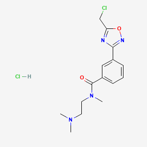 molecular formula C15H20Cl2N4O2 B2609779 3-[5-(氯甲基)-1,2,4-恶二唑-3-基]-N-[2-(二甲氨基)乙基]-N-甲基苯甲酰胺盐酸盐 CAS No. 1119450-83-7