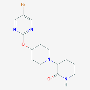 molecular formula C14H19BrN4O2 B2609782 3-[4-(5-Bromopyrimidin-2-yl)oxypiperidin-1-yl]piperidin-2-one CAS No. 2415452-60-5