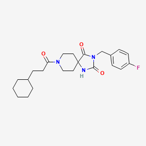 molecular formula C23H30FN3O3 B2609783 8-(3-环己基丙酰)-3-(4-氟苄基)-1,3,8-三氮杂螺[4.5]癸烷-2,4-二酮 CAS No. 1021066-99-8