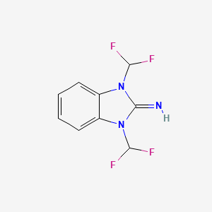 molecular formula C9H7F4N3 B2609791 1,3-Bis(difluoromethyl)benzimidazol-2-imine CAS No. 2137757-38-9