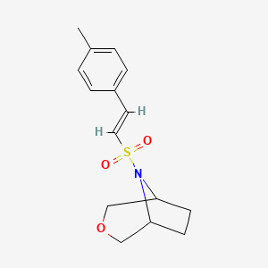 molecular formula C15H19NO3S B2609793 (1R,5S)-8-((E)-4-methylstyrylsulfonyl)-3-oxa-8-azabicyclo[3.2.1]octane CAS No. 1396892-60-6