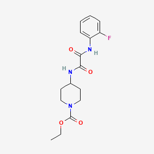 molecular formula C16H20FN3O4 B2609811 4-(2-((2-氟苯基)氨基)-2-氧代乙酰氨基)哌啶-1-羧酸乙酯 CAS No. 1206995-36-9