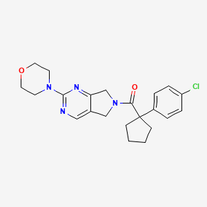 molecular formula C22H25ClN4O2 B2609813 (1-(4-chlorophenyl)cyclopentyl)(2-morpholino-5H-pyrrolo[3,4-d]pyrimidin-6(7H)-yl)methanone CAS No. 2034253-37-5