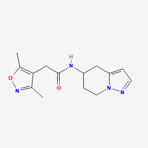 molecular formula C14H18N4O2 B2609820 2-(3,5-二甲基异恶唑-4-基)-N-(4,5,6,7-四氢吡唑并[1,5-a]吡啶-5-基)乙酰胺 CAS No. 2034334-16-0