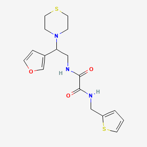 N1-(2-(furan-3-yl)-2-thiomorpholinoethyl)-N2-(thiophen-2-ylmethyl)oxalamide