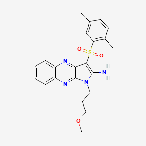 3-((2,5-dimethylphenyl)sulfonyl)-1-(3-methoxypropyl)-1H-pyrrolo[2,3-b]quinoxalin-2-amine
