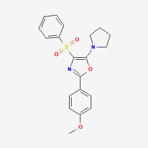 4-(Benzenesulfonyl)-2-(4-methoxyphenyl)-5-(pyrrolidin-1-yl)-1,3-oxazole