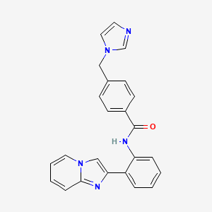 molecular formula C24H19N5O B2609857 4-((1H-imidazol-1-yl)methyl)-N-(2-(imidazo[1,2-a]pyridin-2-yl)phenyl)benzamide CAS No. 1788678-42-1