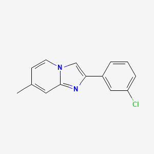 molecular formula C14H11ClN2 B2609858 2-(3-Chlorophenyl)-7-methylimidazo[1,2-a]pyridine CAS No. 419557-36-1