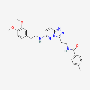N-(2-(6-((3,4-dimethoxyphenethyl)amino)-[1,2,4]triazolo[4,3-b]pyridazin-3-yl)ethyl)-4-methylbenzamide