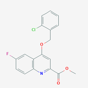 molecular formula C18H13ClFNO3 B2609877 4-((2-氯苄基)氧基)-6-氟喹啉-2-羧酸甲酯 CAS No. 1359415-94-3