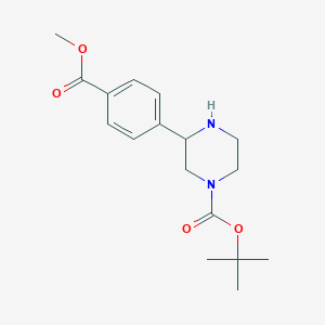 molecular formula C17H24N2O4 B2609885 3-(4-Methoxycarbonyl-phenyl)-piperazine-1-carboxylic acid tert-butyl ester CAS No. 1380861-63-1