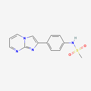 molecular formula C13H12N4O2S B2609886 N-(4-imidazo[1,2-a]pyrimidin-2-ylphenyl)methanesulfonamide CAS No. 104691-52-3