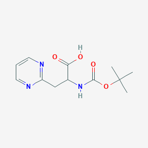 molecular formula C12H17N3O4 B2609887 2-{[(Tert-butoxy)carbonyl]amino}-3-(pyrimidin-2-yl)propanoic acid CAS No. 1404878-37-0