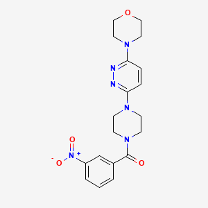 molecular formula C19H22N6O4 B2609892 (4-(6-Morpholinopyridazin-3-yl)piperazin-1-yl)(3-nitrophenyl)methanone CAS No. 886897-28-5