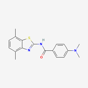 molecular formula C18H19N3OS B2609906 4-(dimethylamino)-N-(4,7-dimethylbenzo[d]thiazol-2-yl)benzamide CAS No. 868230-94-8