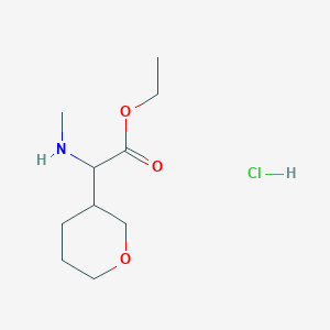 molecular formula C10H20ClNO3 B2609915 2-(甲基氨基)-2-(氧杂环-3-基)乙酸乙酯;盐酸盐 CAS No. 2445784-18-7