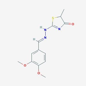 2-[(2E)-2-[(3,4-dimethoxyphenyl)methylidene]hydrazinyl]-5-methyl-1,3-thiazol-4-one