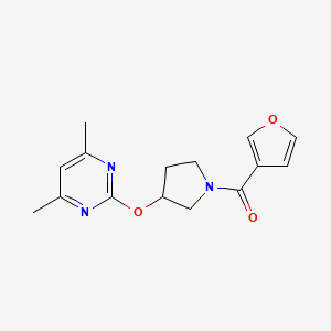 (3-((4,6-Dimethylpyrimidin-2-yl)oxy)pyrrolidin-1-yl)(furan-3-yl)methanone